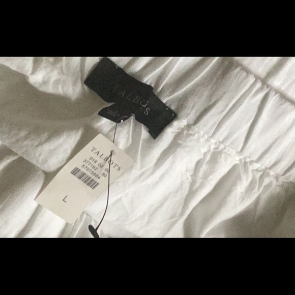 L Talbots White Linen Lace Hem Elastic Waist Maxi Skirt Battenburg White Eyelet - Picture 5 of 8